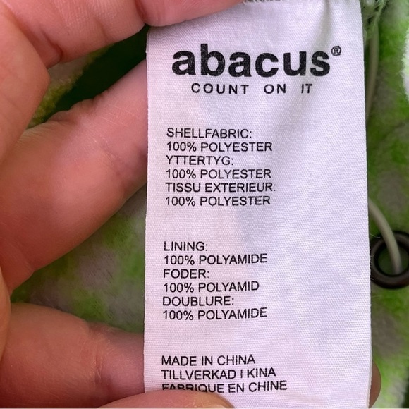 ABACUS Fleece Full Zip Sweatshirt Checkered Neon Golf Sporty - Picture 8 of 8